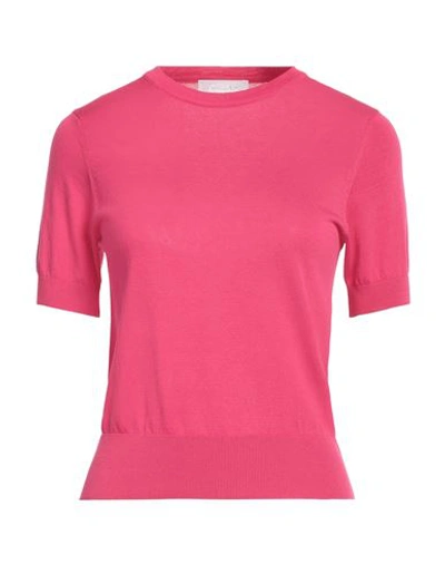 Daniele Fiesoli Woman Sweater Fuchsia Size 3 Cotton, Modal In Pink