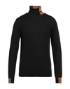 Manuel Ritz Man Turtleneck Midnight Blue Size Xxl Merino Wool, Acrylic In Black