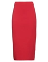 Clips Woman Midi Skirt Red Size L Viscose, Polyamide In Red