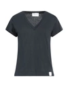 Daniele Fiesoli Woman T-shirt Midnight Blue Size 4 Cotton