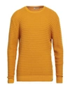 At.p.co At. P.co Man Sweater Marigold Size Xl Merino Wool In Yellow