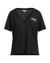Ganni Woman T-shirt Black Size S Recycled Cotton, Recycled Polyester