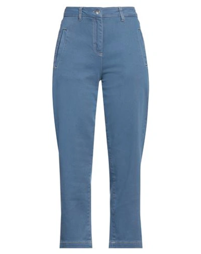 Max & Co . Woman Jeans Slate Blue Size 10 Cotton, Elastane