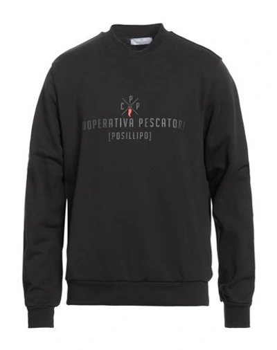 Cooperativa Pescatori Posillipo Man Sweatshirt Black Size L Cotton