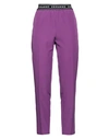 Ermanno Firenze Woman Pants Deep Purple Size 6 Polyester, Elastane, Polyamide