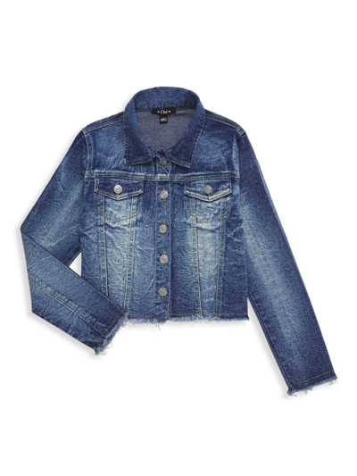 Flowers By Zoe Girl's Denim Jacket In Navy Denim