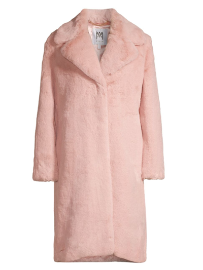 Milly Women's Riley Oversized Faux Fur Coat In Blush