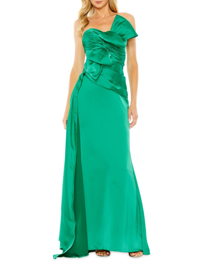 Mac Duggal Women's Strapless Bow Satin Gown In Emerald