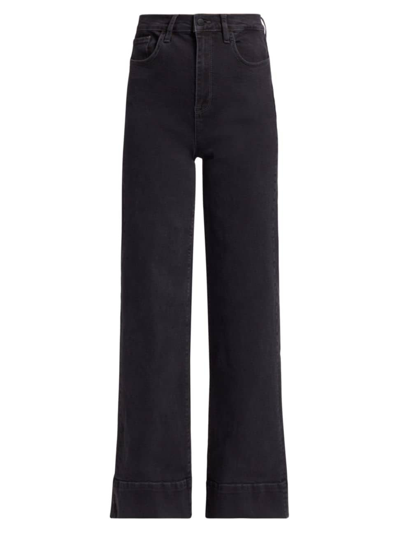 Triarchy Ms. Onassis High Rise Wide-leg Jeans In Loved Black