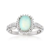 Ross-simons Ethiopian Opal And White Topaz Ring In Sterling Silver