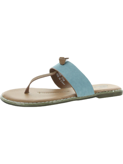 Seven7 Navo1 Womens Faux Suede Slip On Thong Sandals In Blue
