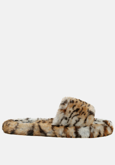 London Rag Snuggle-in Indoor Fur Flats In Brown