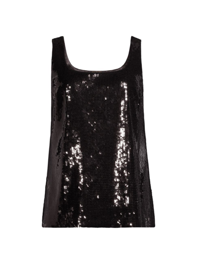 Kobi Halperin Gillian Sleeveless Scoop-neck Sequin Blouse In Black