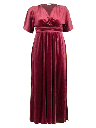 Kiyonna Verona Velvet Gown In Pinot Noir