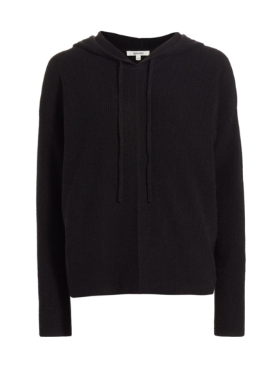 Splendid Women's Elin Shaker-stitch Sweater Hoodie In Black