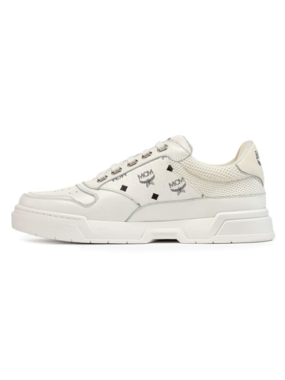 Mcm Skyward Low-top Sneakers In Visetos In White