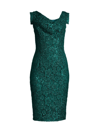 Black Halo Jackie Sleeveless Sequin Lace Midi Dress In Green