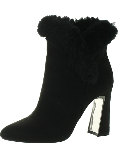 Impo Oksana Womens Microsuede Faux Fur Ankle Boots In Black