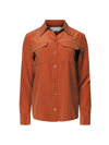 Equipment Slim Silk Shirt In Baked Clay Orange