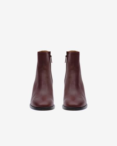 Isabel Marant Women's Gelda 50mm Leather Ankle Boots In Burgundy