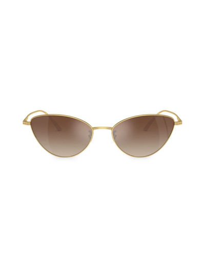 Khaite X Oliver Peoples Sleek Steel Butterfly Sunglasses In Gold