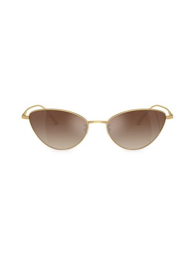 Khaite Sleek Steel Butterfly Sunglasses In Gold