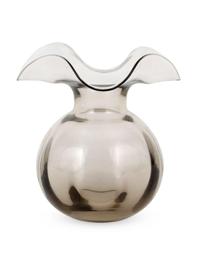 Vietri Hibiscus Glass Gray Bud Vase