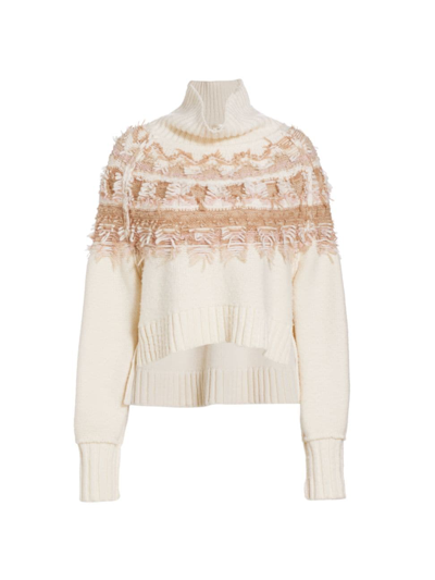 Loveshackfancy Women's Tobi Wool Turtleneck Sweater In Pearl