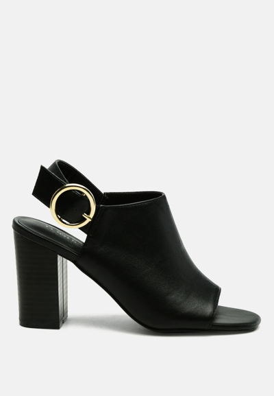 London Rag Roisin Block Heeled Sling Back Sandals In Black