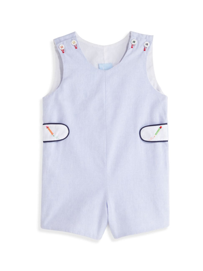 Bella Bliss Baby Boy's Embroidered Pencil Romper In Blue Chambray