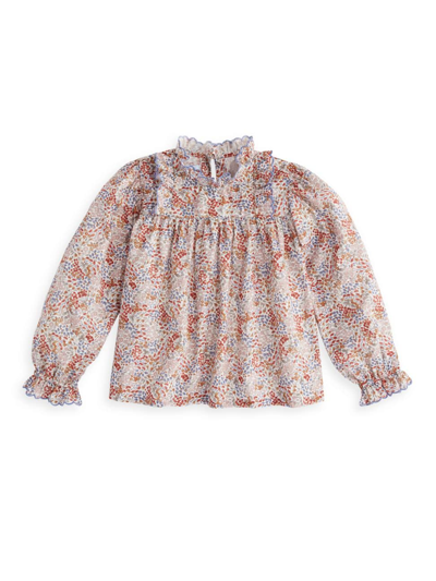Bella Bliss Girl's Lucille Ruffled Blouse In Kenton Floral