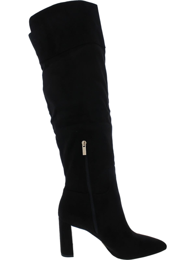 Jessica Simpson Akemi Womens Faux Leather Pull On Thigh-high Boots In Black