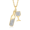 ROSS-SIMONS DIAMOND WINE BOTTLE NECKLACE IN 18KT GOLD OVER STERLING