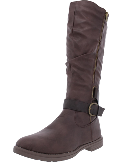 Gc Shoes Dagny Womens Faux Leather Lugged Soles Mid-calf Boots In Brown