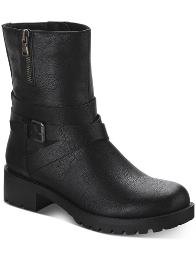 Sun + Stone Stellaa Womens Faux Leather Lugged Sole Motorcycle Boots In Multi