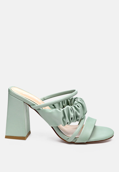 London Rag Genesis Block Heel Strappy Sandals In Green