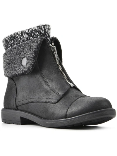 Cliffs By White Mountain Duette Womens Faux Leather Cozy Booties In Grey