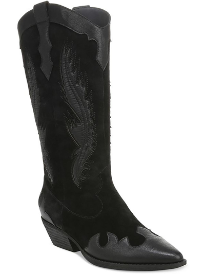 Zodiac Marlena Womens Leather Tall Cowboy, Western Boots In Black