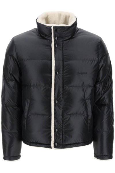 Saint Laurent Man Black Nylon Down Jacket