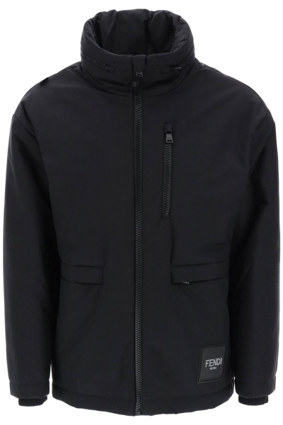 Fendi Shadow Ski Puffer Jacket In Black