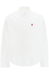Ami Alexandre Mattiussi Classic Long Sleeve Shirt Button Down Collar With Embroidered Adc In White