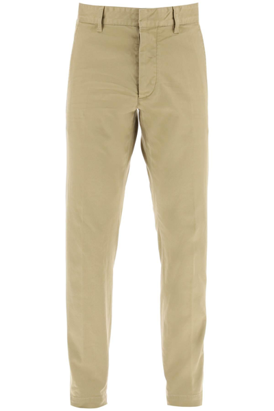 Dsquared2 Cool Guy Pants In Stretch Cotton In Beige