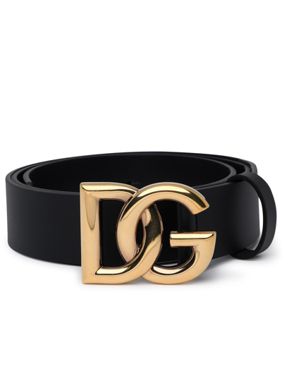 Dolce & Gabbana Woman  Logo Leather Belt In Black