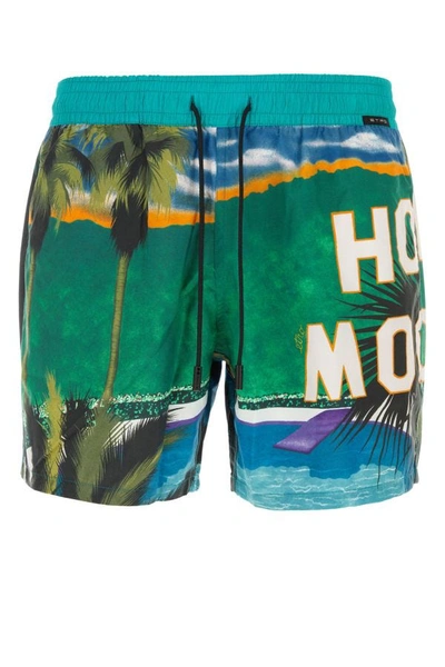 Etro Man Printed Nylon Swimming Shorts In Multicolor