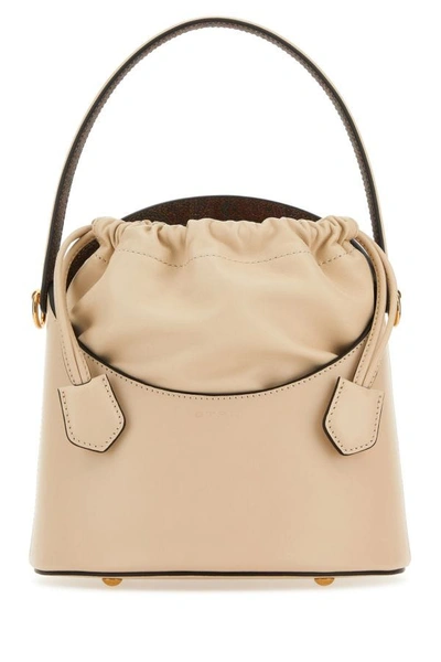 Etro Woman Ivory Leather Saturno Bucket Bag In White