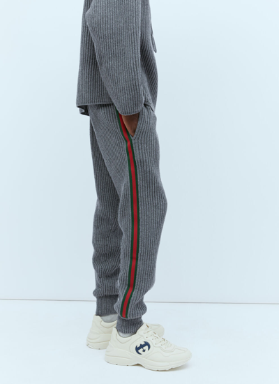 Gucci Men Wool Cashmere Pants In Gray