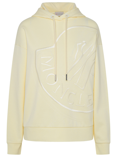 Moncler Ivory Cotton Sweatshirt In White