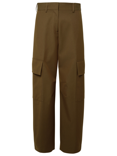 Palm Angels Woman  'suit Cargo' Brown Cotton Blend Trousers