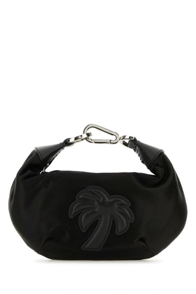 Palm Angels Woman Black Fabric Big Palm Handbag