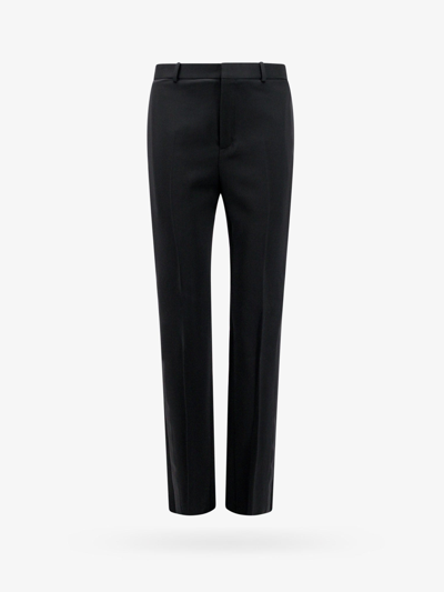 Saint Laurent Men Tuxedo Wool Trouser With Satin Side Band In Black